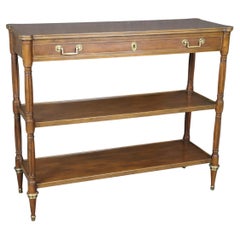 Louis XVI Style Three Tier Brass Mounted Console Table By Baker