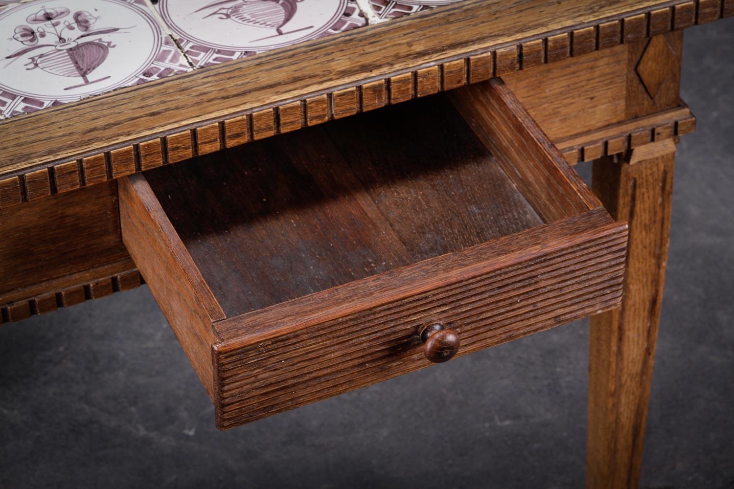 19th Century Louis XVI Style Tile-Topped Table