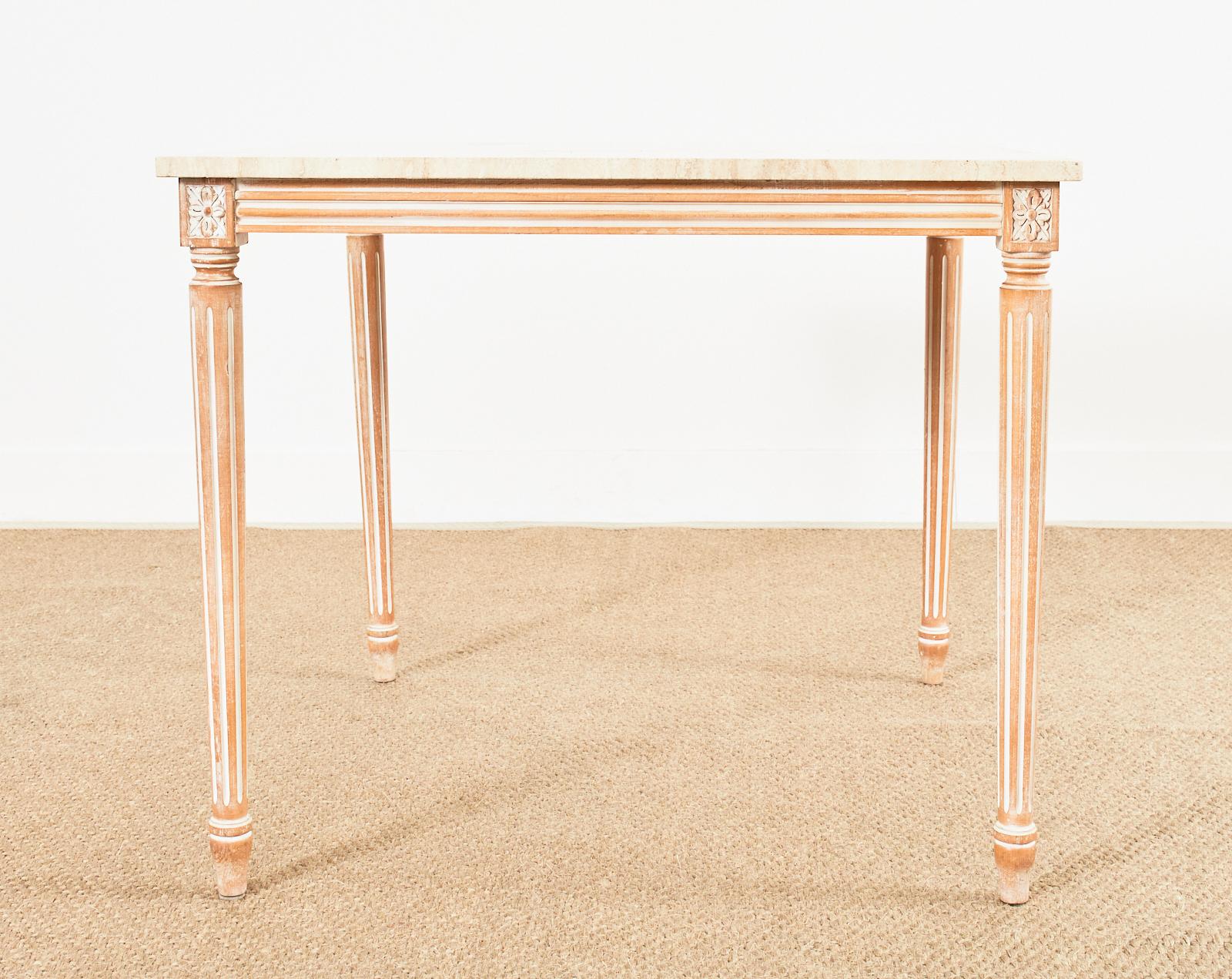 Esstisch oder Spieltisch mit Travertinplatte im Louis XVI.-Stil im Angebot 13