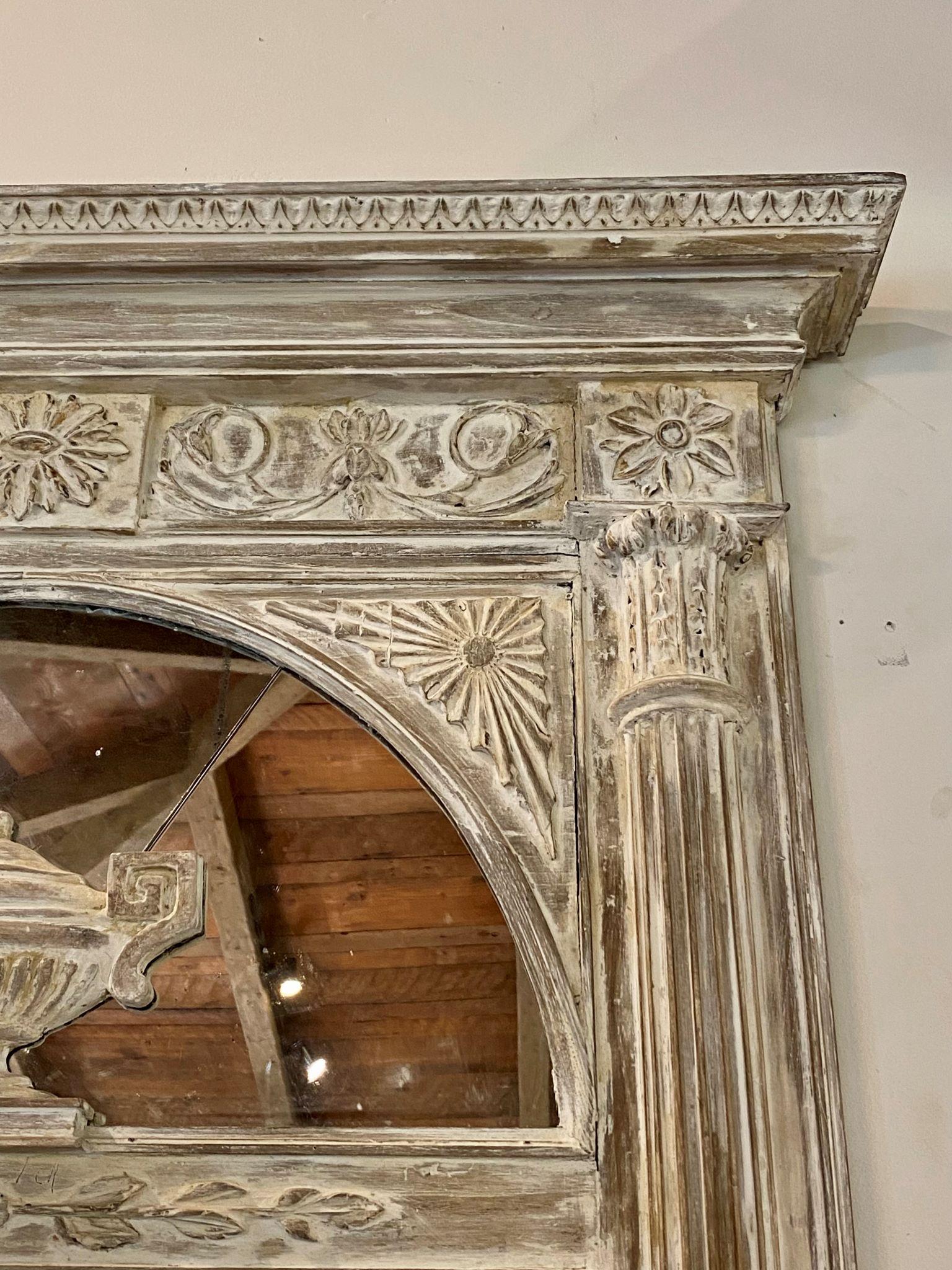 Hand-Carved Louis XVI Style Trumeau For Sale