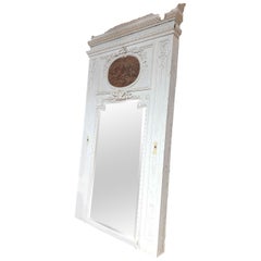 Louis XVI-Style Trumeau Mirror with Sanguine Drawing