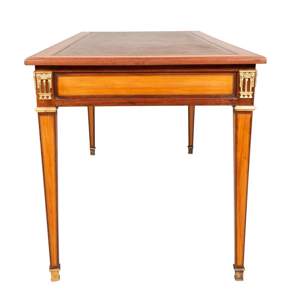 Louis XVI Style Tulipwood and Purpleheart Bureau Plat In Good Condition For Sale In Essex, MA