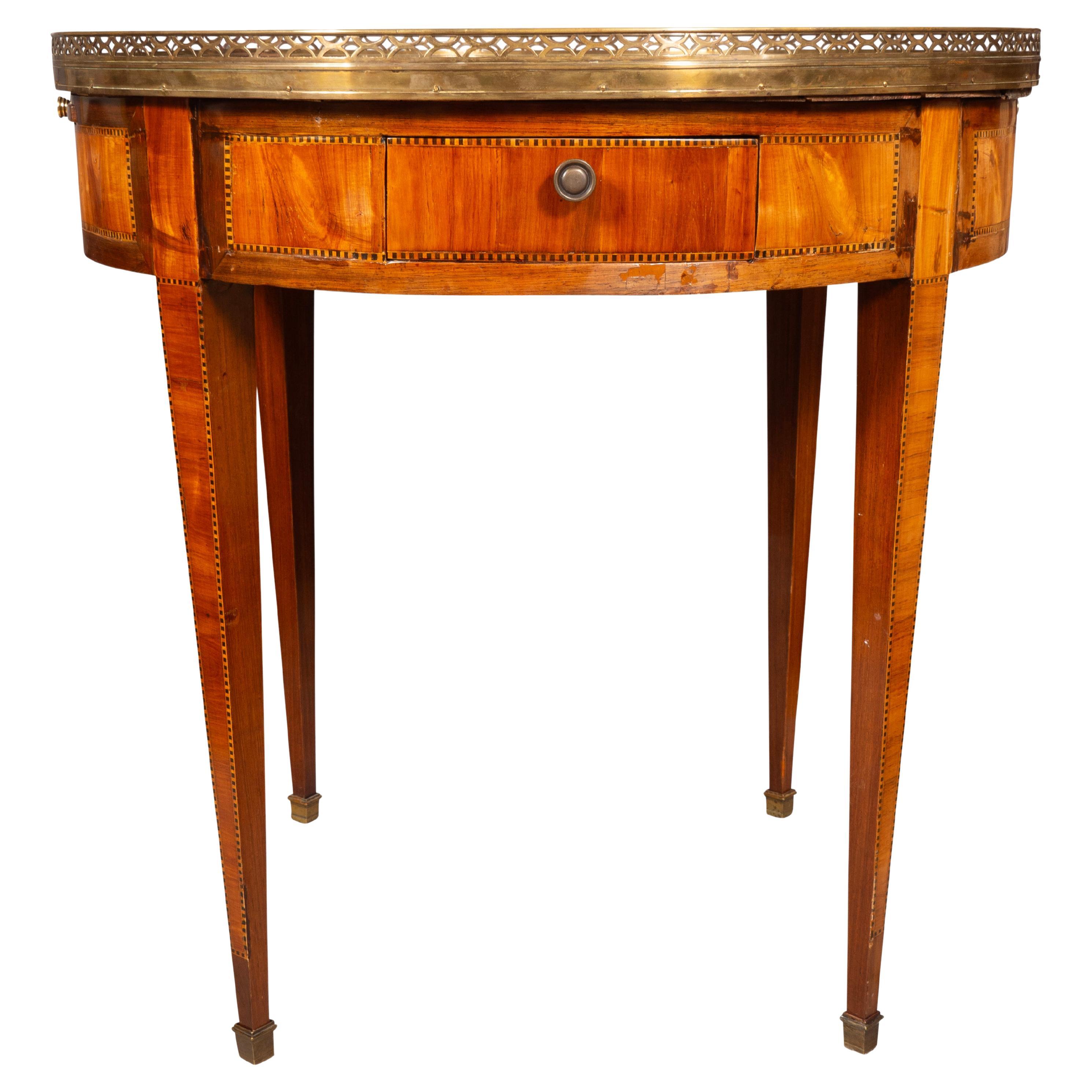 Table bouillotte de style Louis XVI en tulipier