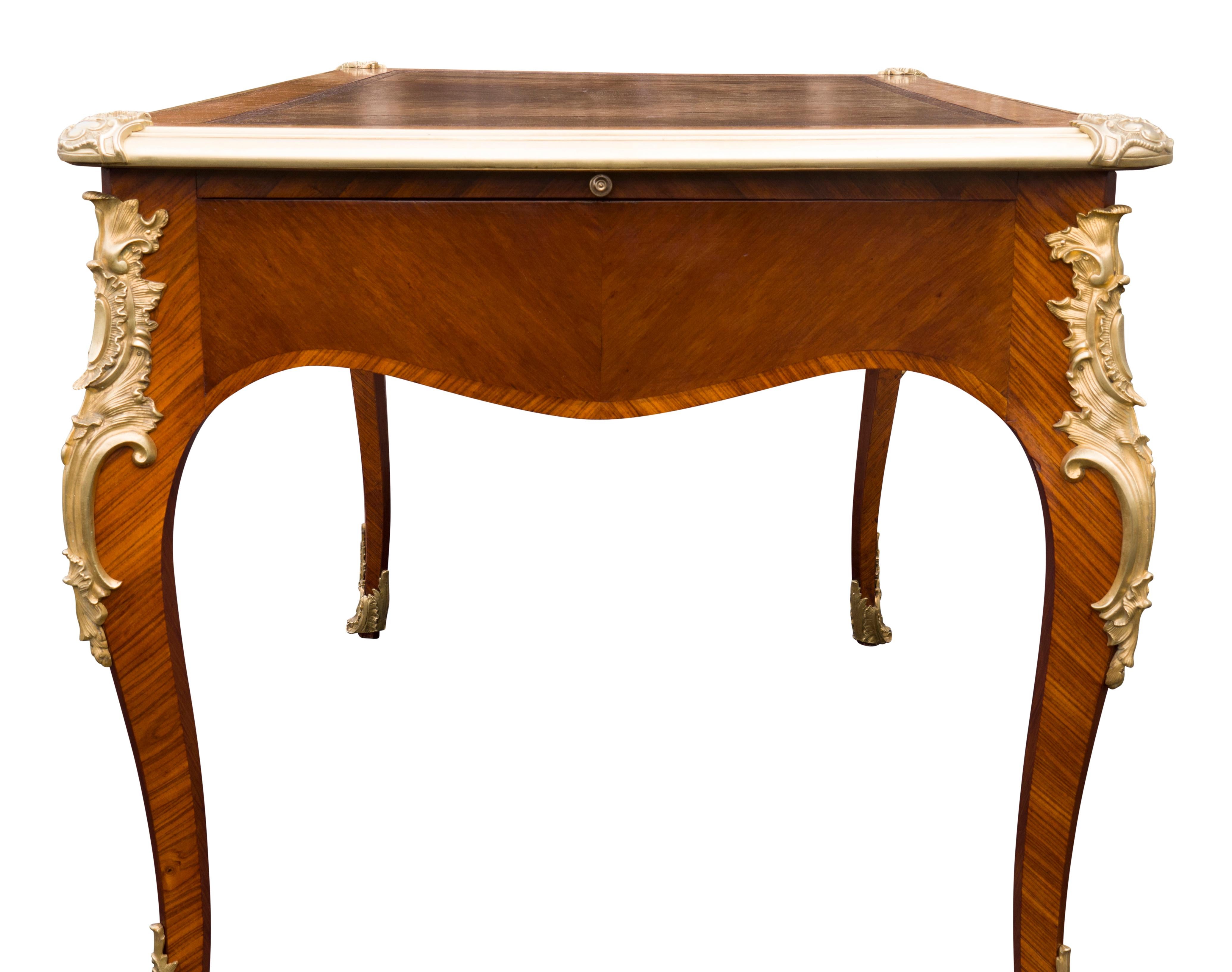 Louis XVI Style Tulipwood Bureau Plat For Sale 6