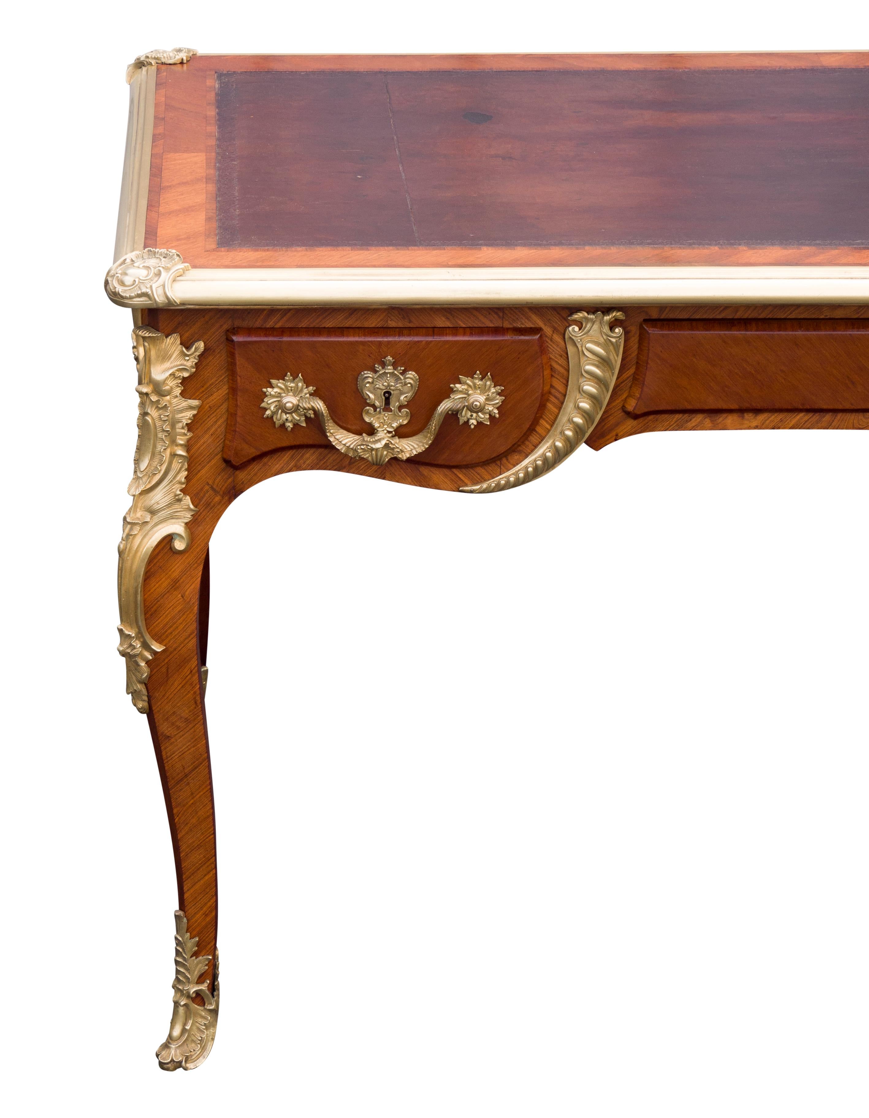 Late 19th Century Louis XVI Style Tulipwood Bureau Plat For Sale