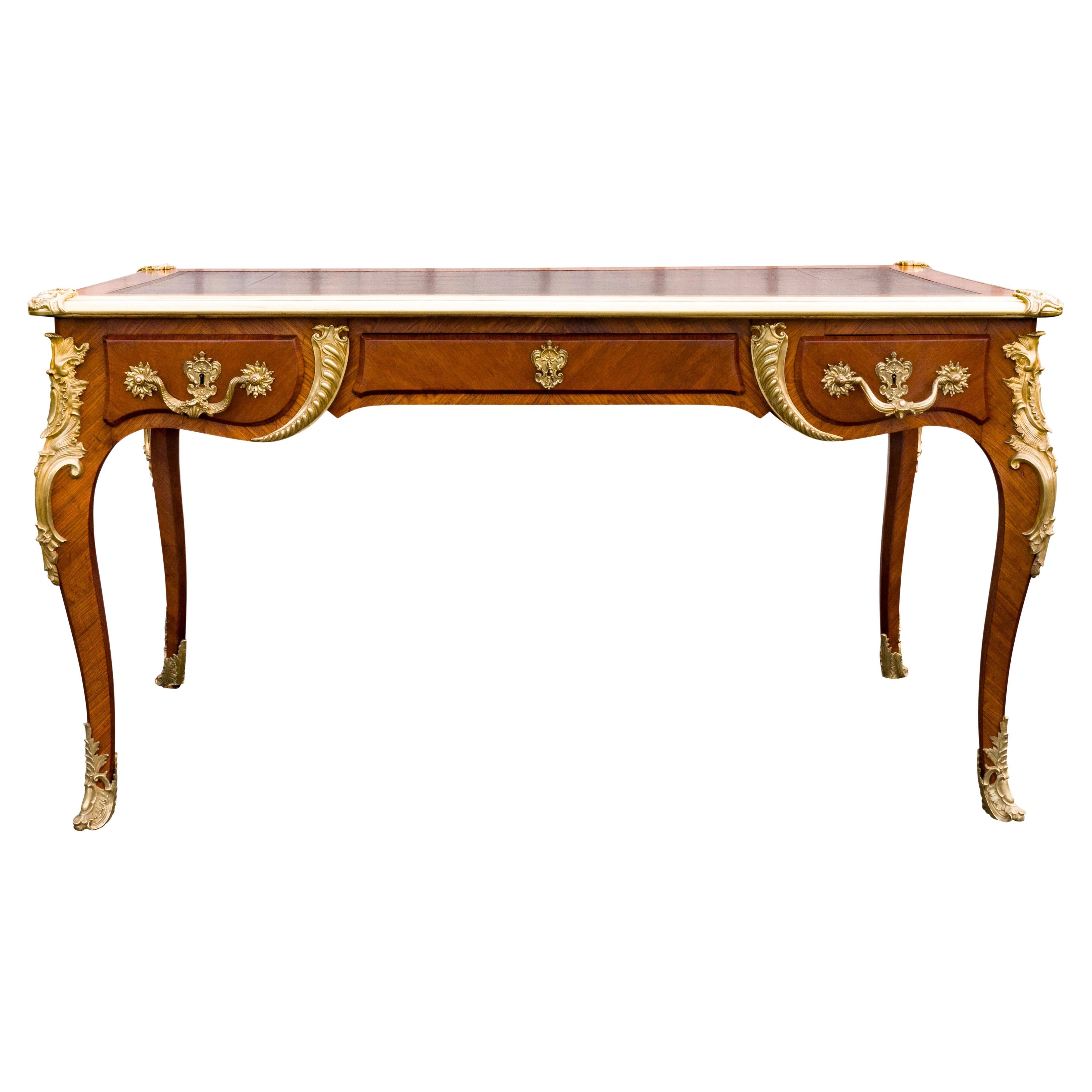 Louis XVI Style Tulipwood Bureau Plat For Sale