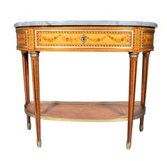 Console Desserte in legno di tulipano in stile Luigi XVI