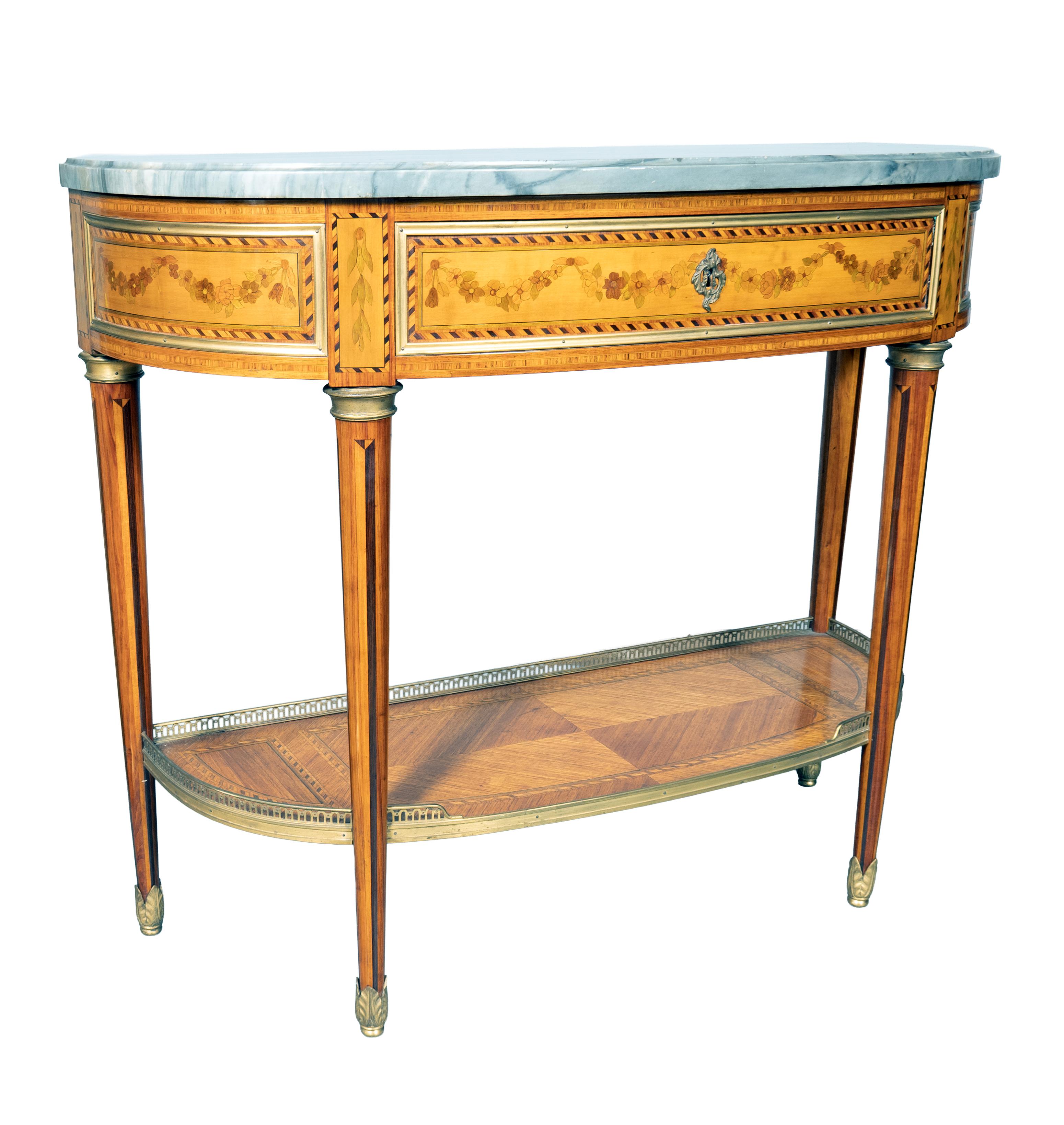 Louis XVI Style Tulipwood Console Desserte In Good Condition For Sale In Essex, MA
