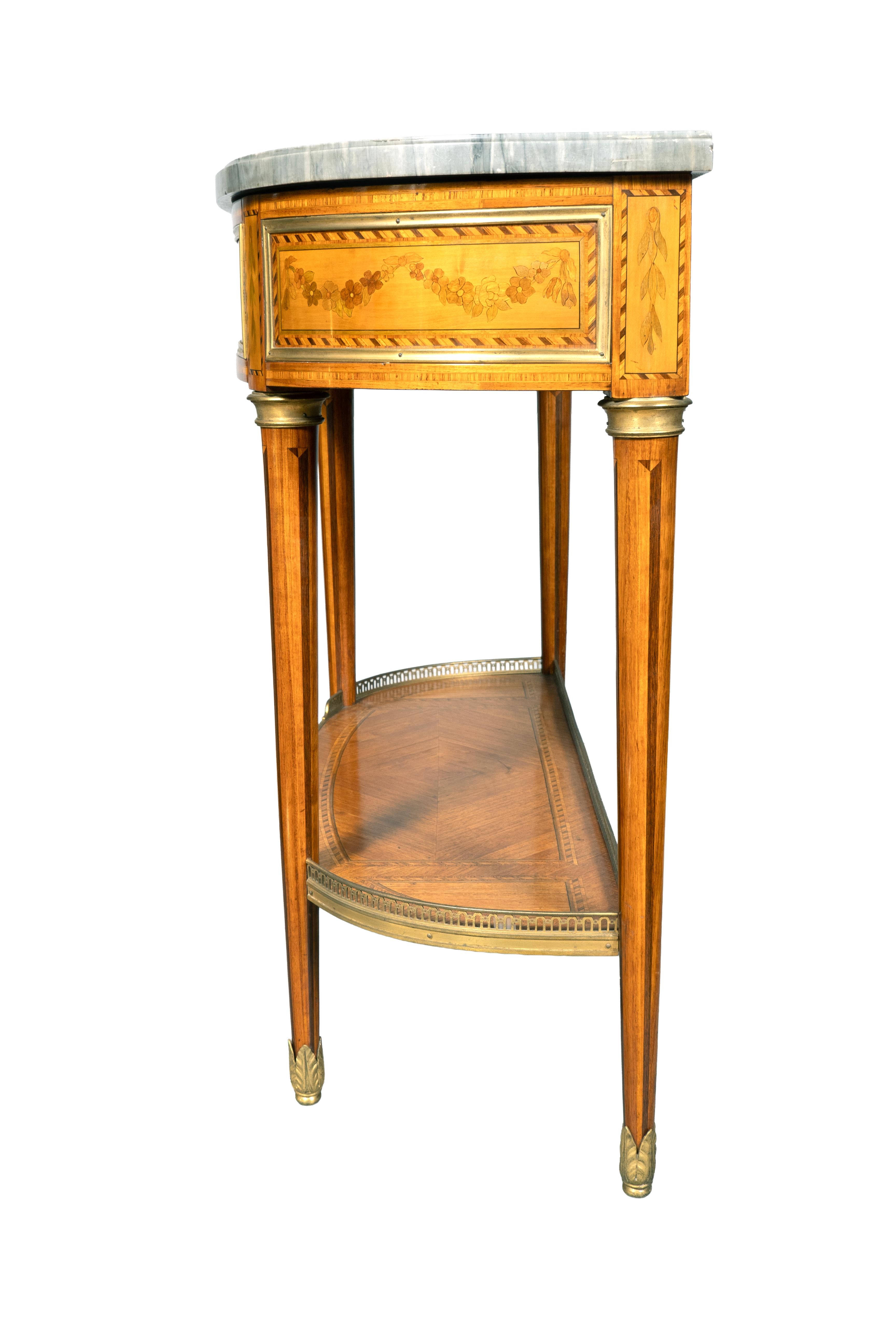Louis XVI Style Tulipwood Console Desserte For Sale 1