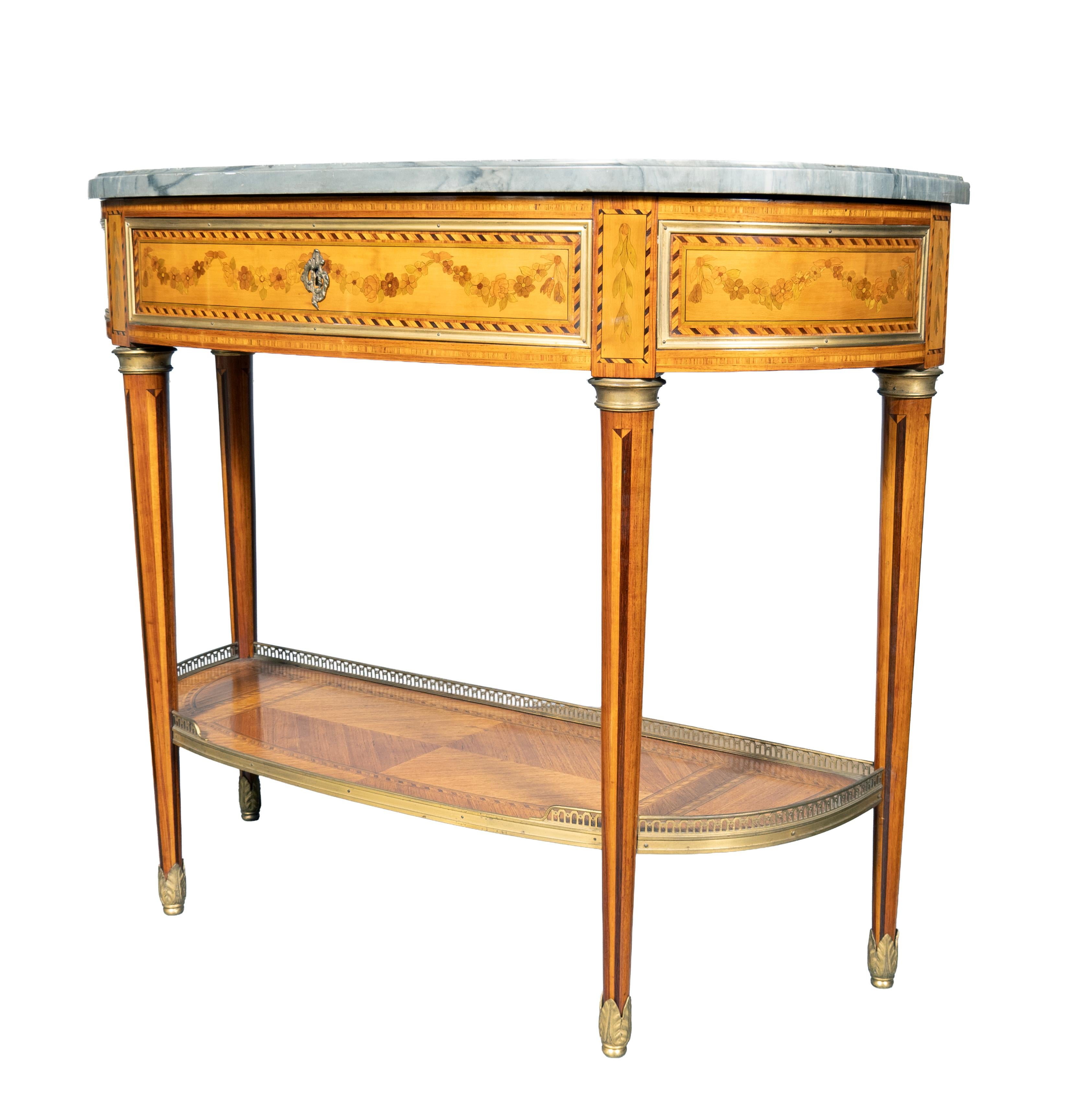 Louis XVI Style Tulipwood Console Desserte For Sale 2