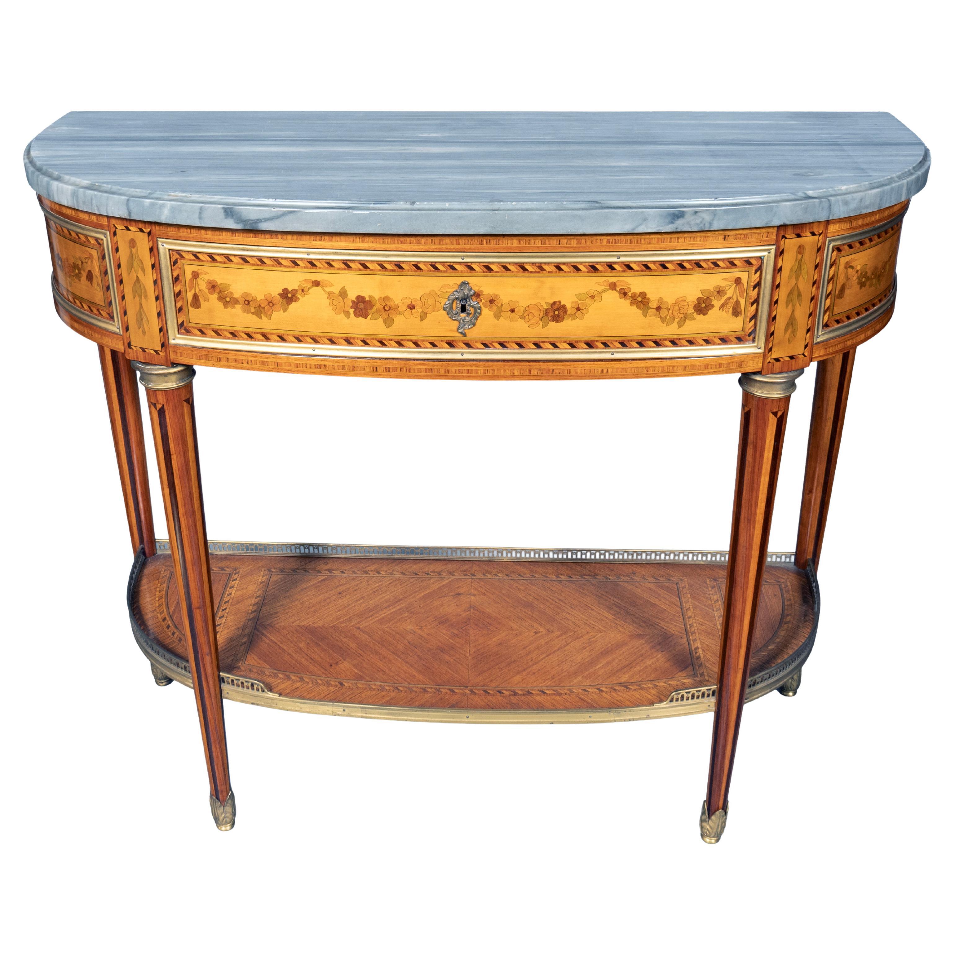 Louis XVI Style Tulipwood Console Desserte For Sale