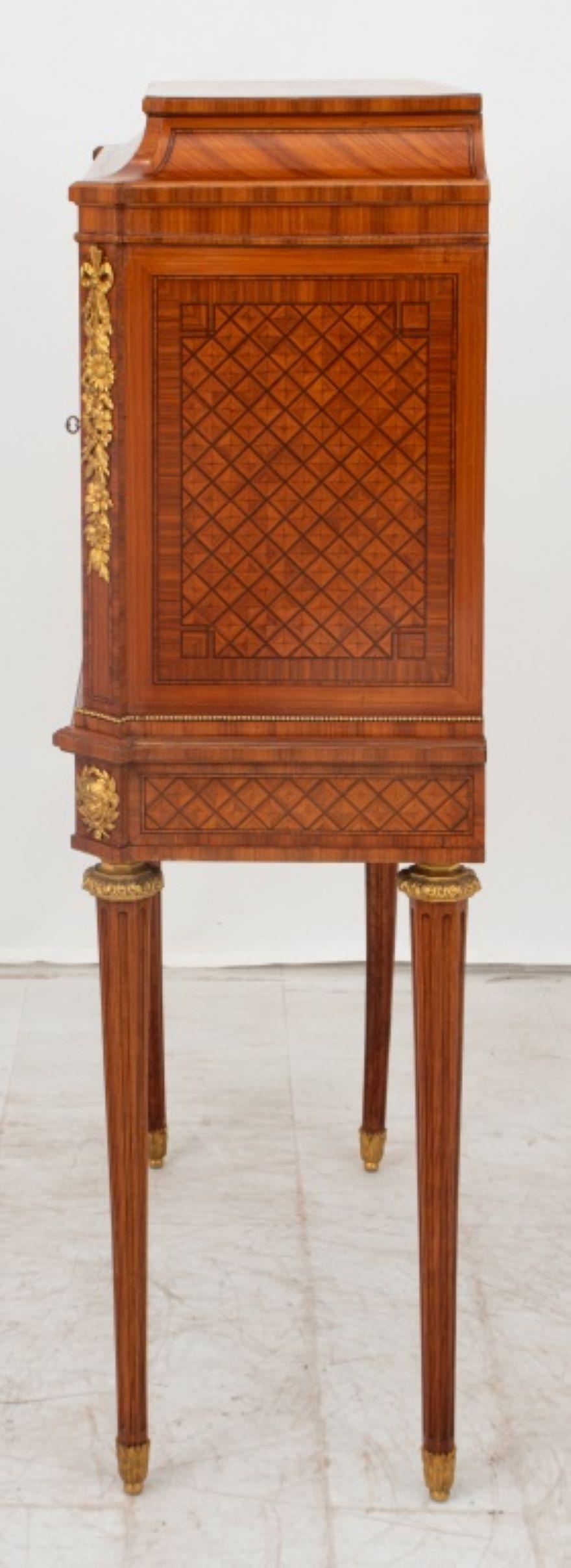 20th Century Louis XVI Style Tulipwood Marquetry Cabinet For Sale