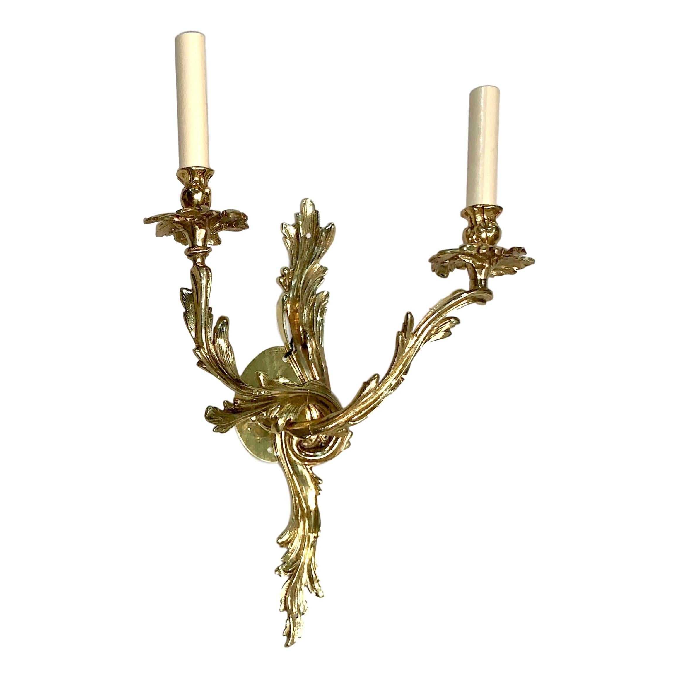 French Louis XV Style Two-Arm Sconces For Sale