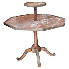 Louis XVI Style Two-Tier Marble Table