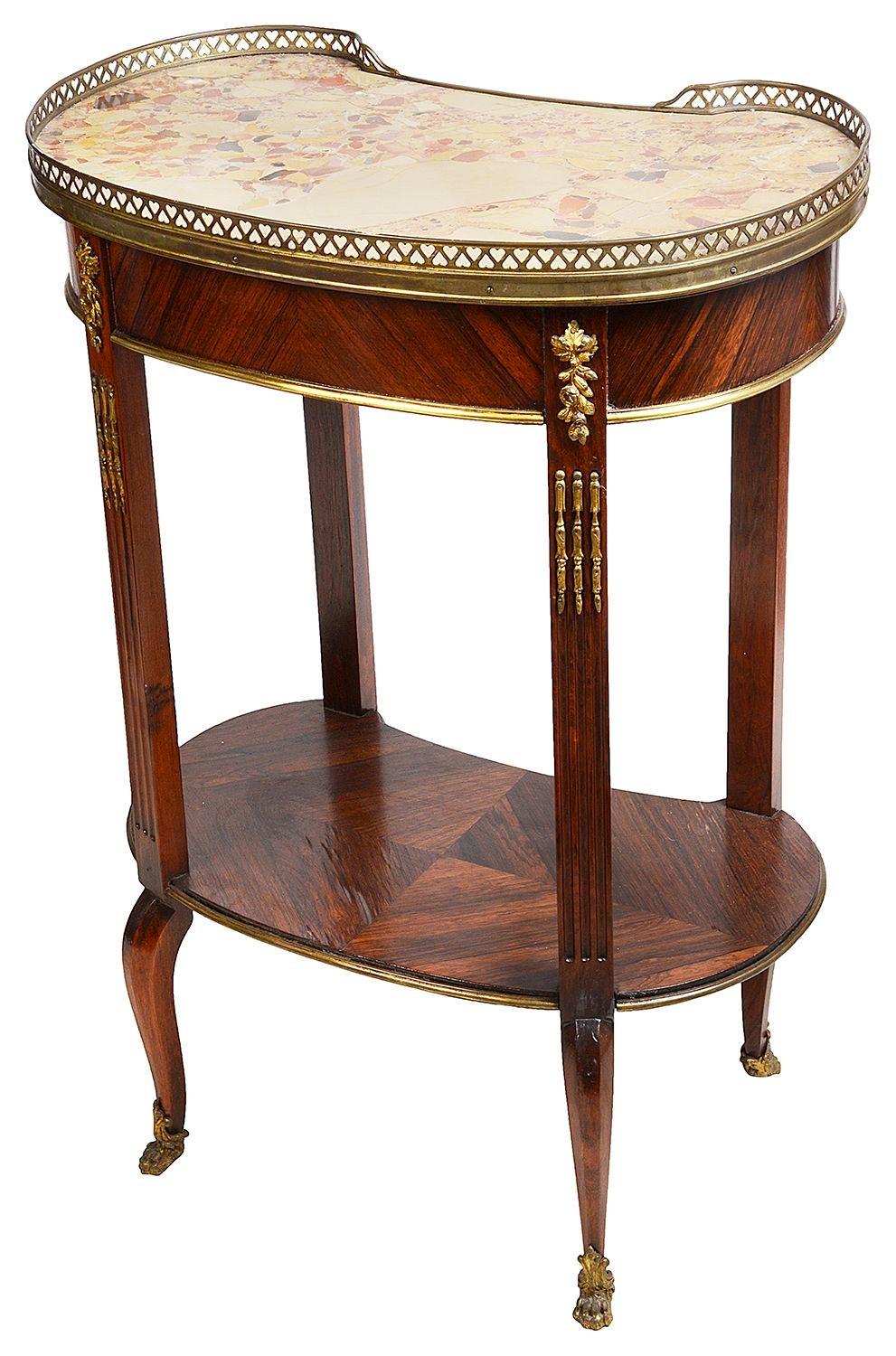 French Louis XVI style Two tier side table 19th Century For Sale