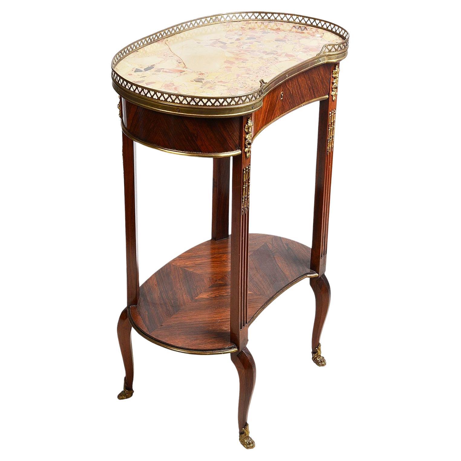 Louis XVI style Two tier side table 19th Century For Sale