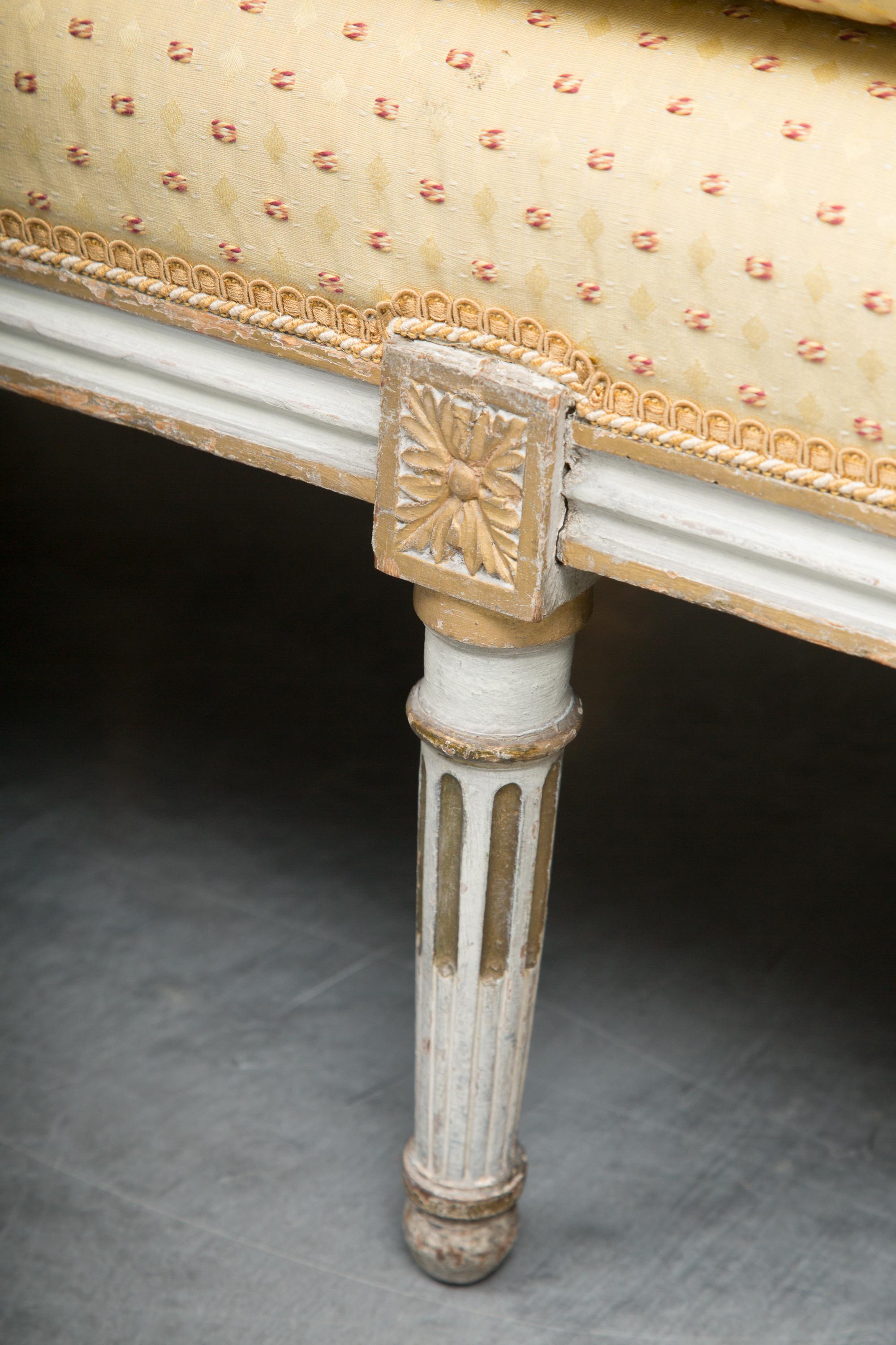French Louis XVI Style Upholstered Bench