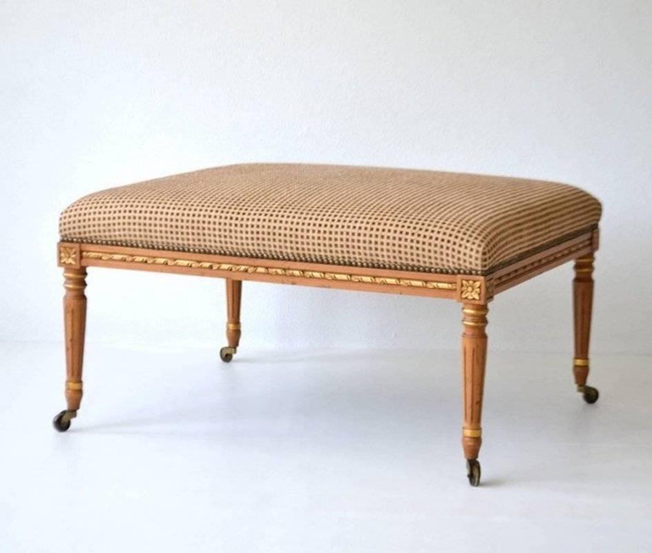 American Louis XVI Style Upholstered Bench or Cocktail Table For Sale