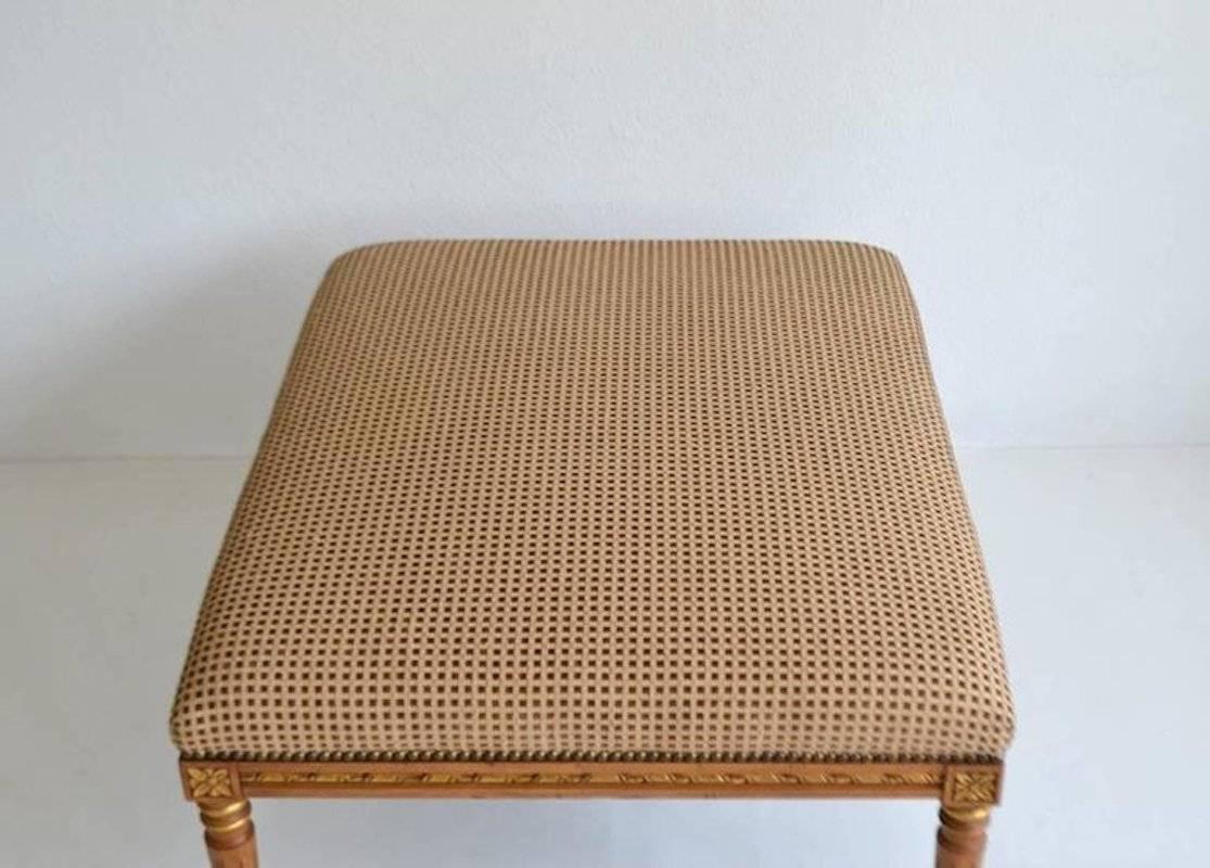 Louis XVI Style Upholstered Bench or Cocktail Table In Good Condition For Sale In West Palm Beach, FL