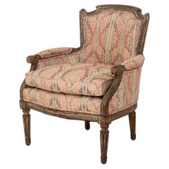 Louis XVI Style Upholstered Children's Bergere with Painted Frame