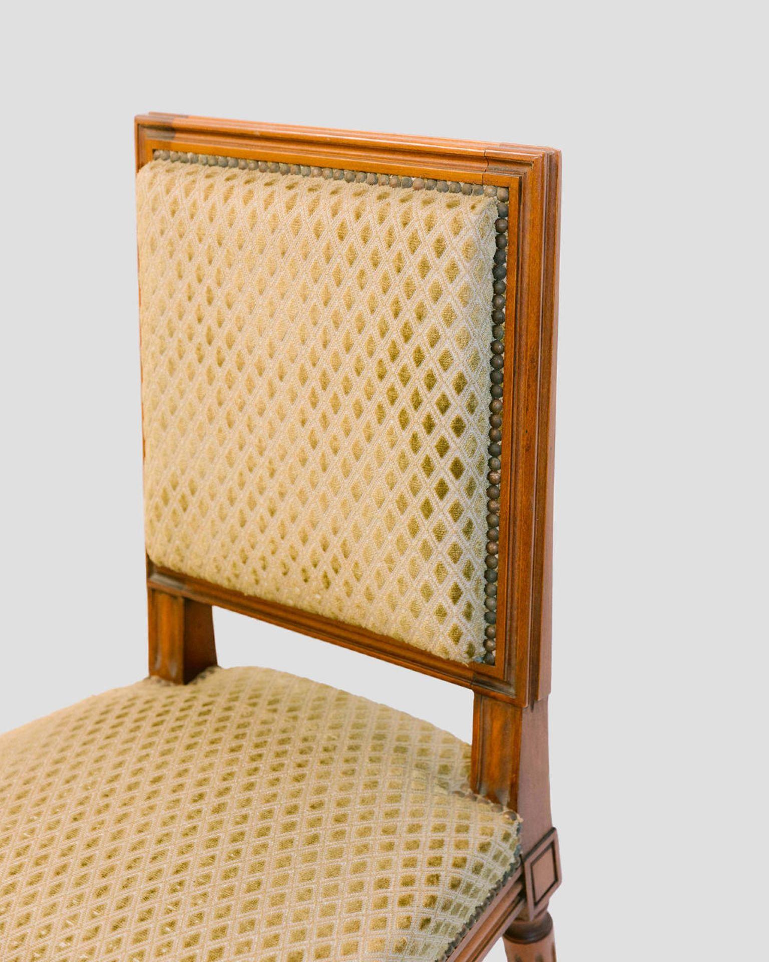 Louis XVI Style Upholstered Dining Chairs, Set of 6 In Good Condition For Sale In Vista, CA