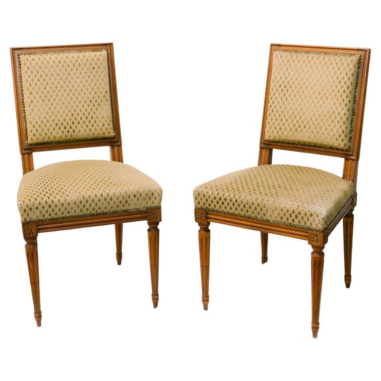 Louis XVI Style Upholstered Dining Chairs, Set of 6 For Sale at 1stDibs