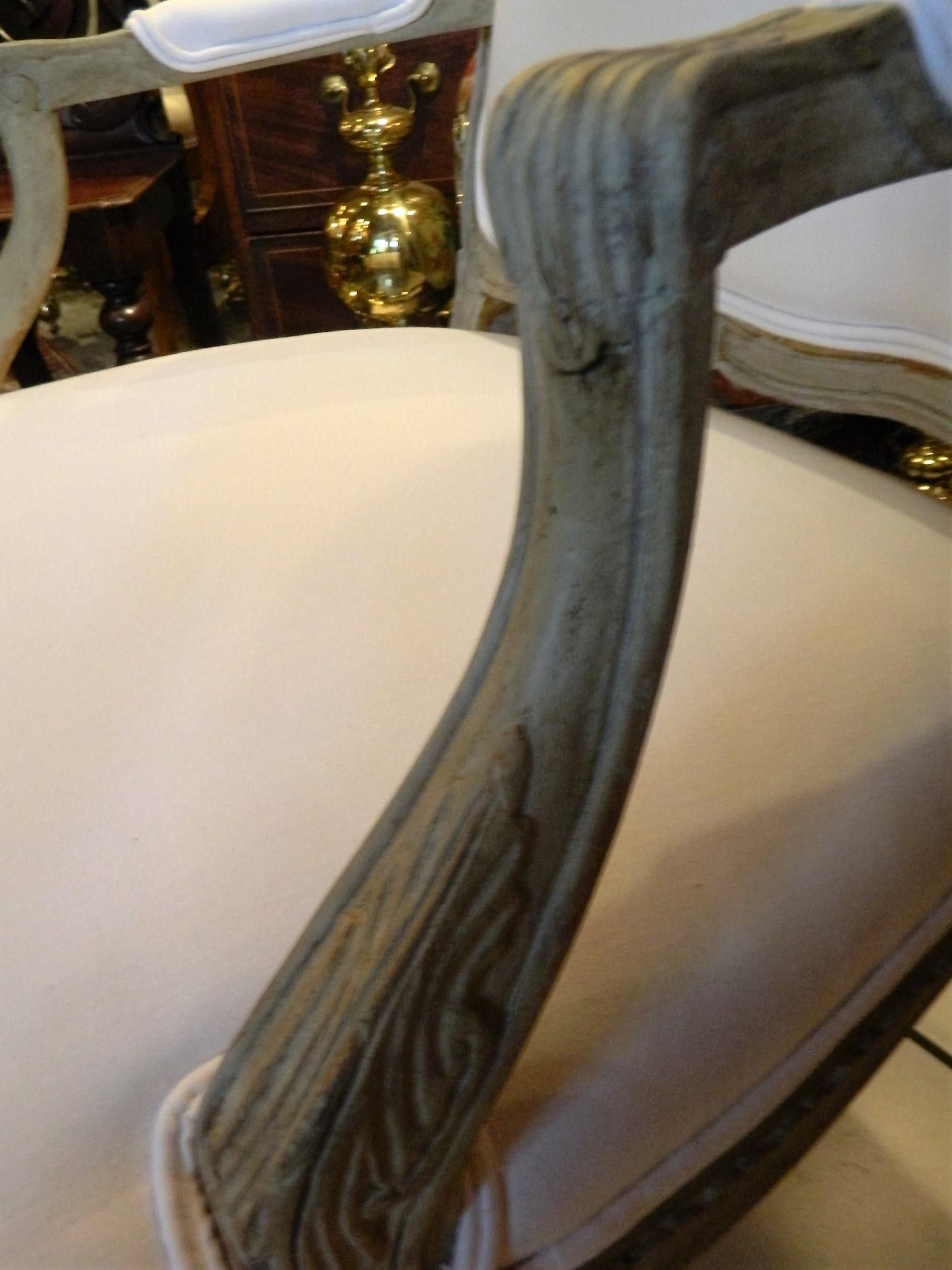 Offener gepolsterter Sessel im Louis-XVI.-Stil, frühes 20. Jahrhundert im Angebot 4
