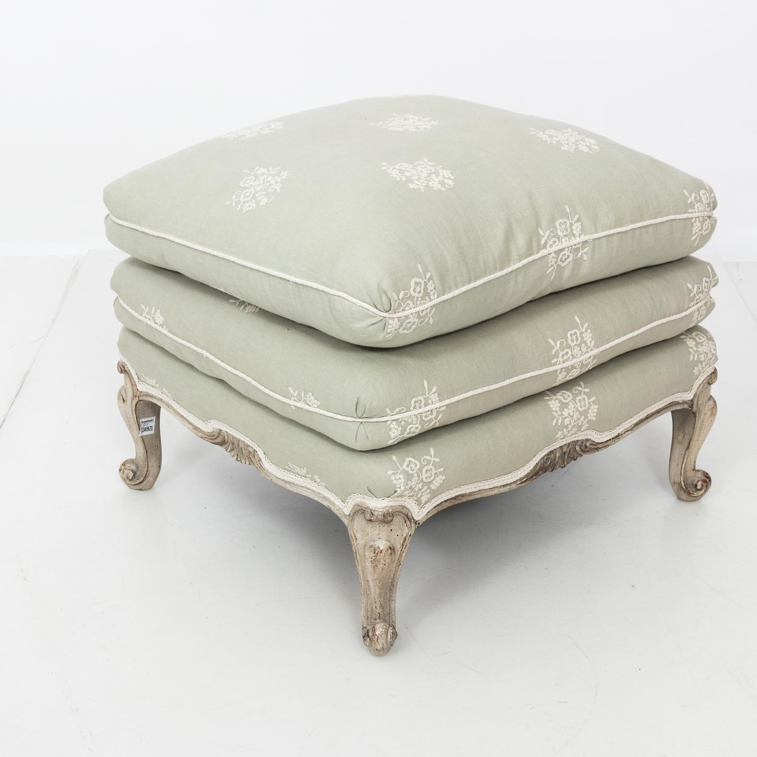 Louis XVI Style Upholstered Ottoman 5