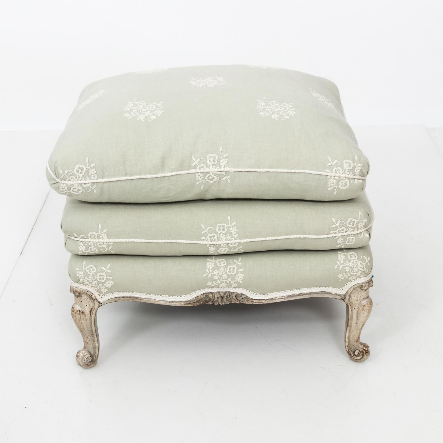 Louis XVI Style Upholstered Ottoman 3
