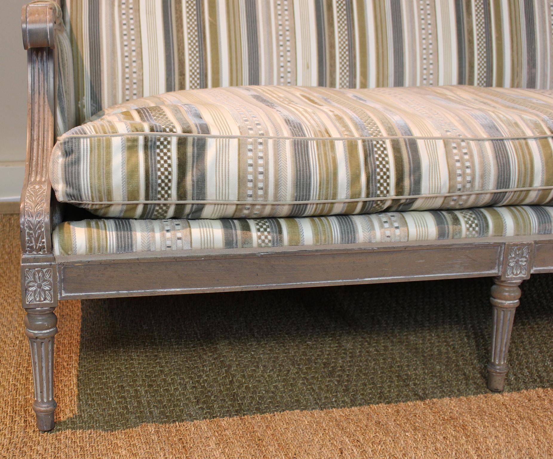 Louis XVI Style Upholstered Sofa or Bench 5