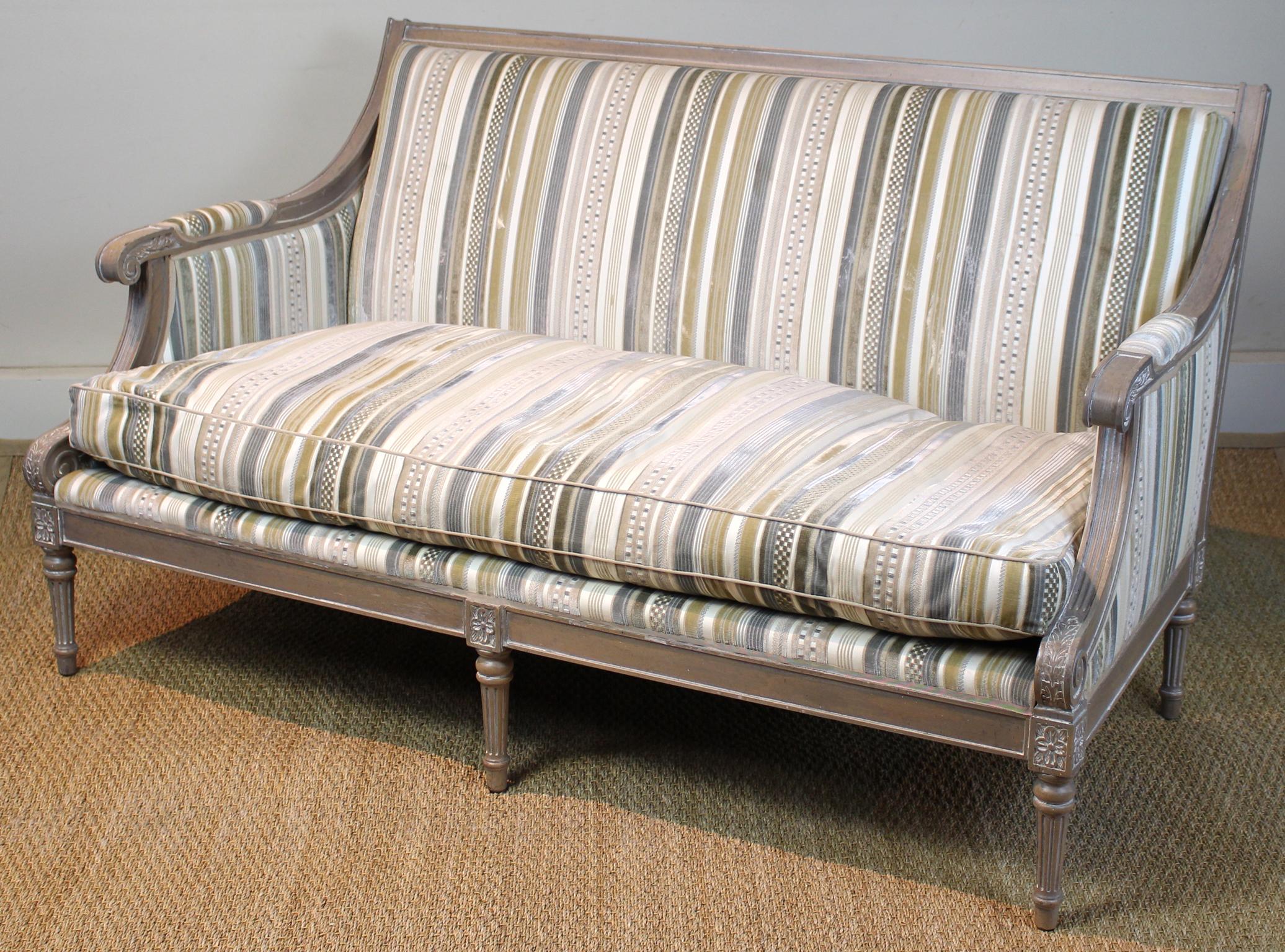 20th Century Louis XVI Style Upholstered Sofa or Bench