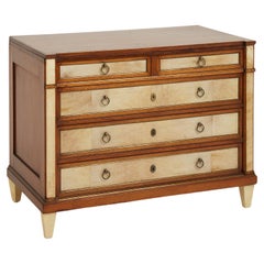 Louis XVI Style Velum, Brass and Mahogany Chest of Drawers