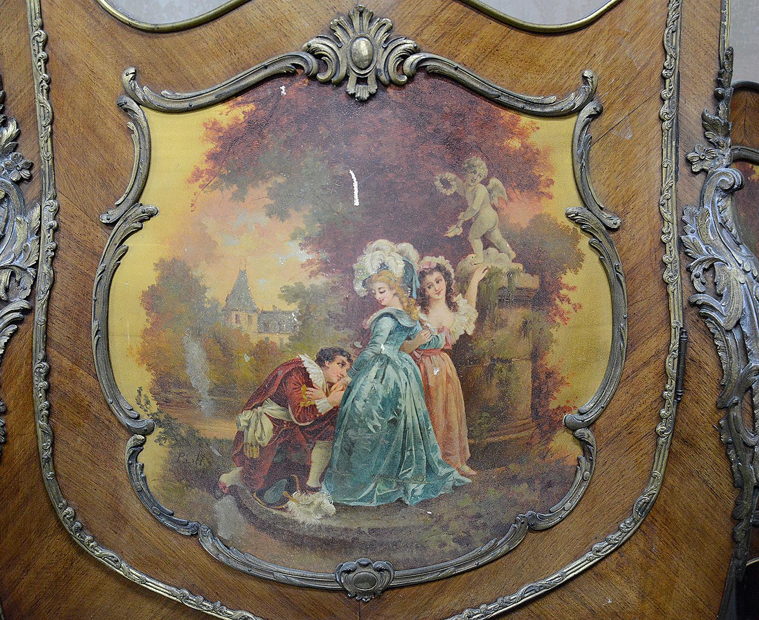 Vitrine im Stil Louis XVI. Vernis Martin, um 1890 (Französisch) im Angebot