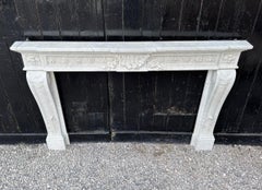 Louis XVI Style Very Finely Carved Carrara Marble Mantel circa 1880