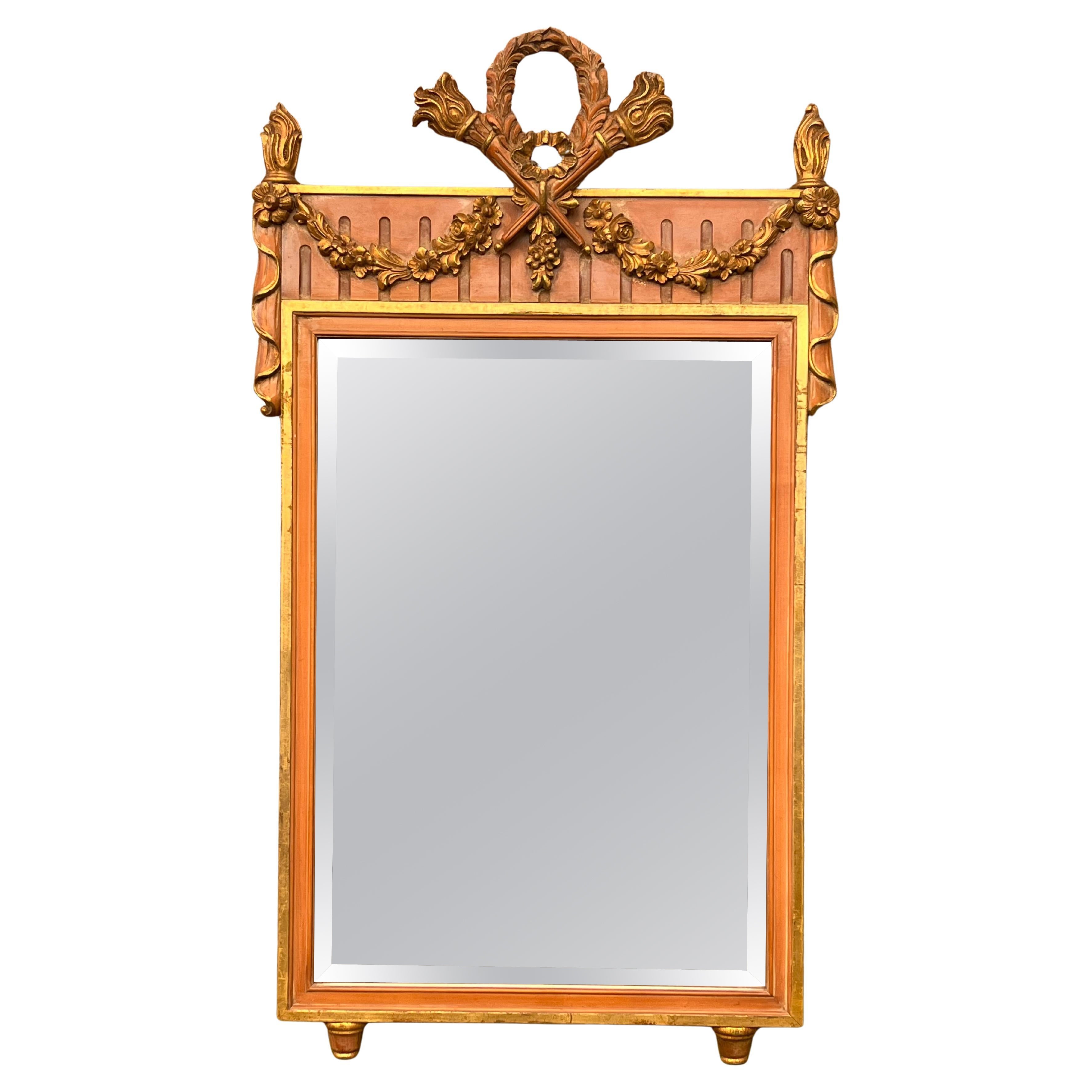 Miroir mural de style Louis XVI, années 1940 en vente