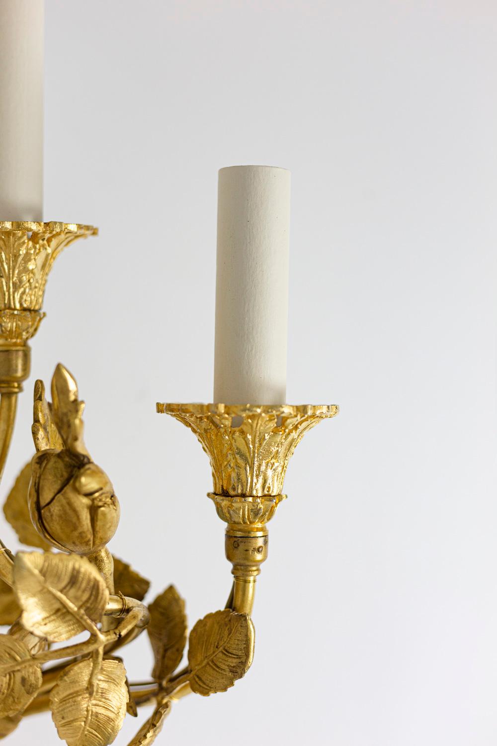 Louis XVI Style Wall Sconces in Gilt Bronze, 20th Century In Fair Condition In Saint-Ouen, FR