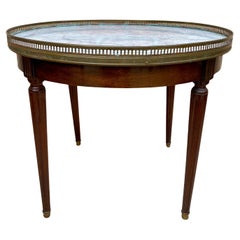 Bouillotte-Tisch aus Nussbaum und Marmorplatte im Louis-XVI.-Stil, 1890er Jahre