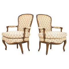 Fauteuils de Nogal Estilo Luis XVI, Pareja