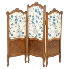 Louis XVI Style Walnut Folding Table Screen