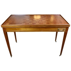 Louis XVI Style Walnut Game Table with Reversible Top