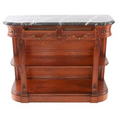Louis XVI Style Walnut / Marble-Top Buffet / Server