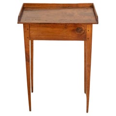 Antique Louis XVI–Style Walnut Side Table with Gallery Top, France