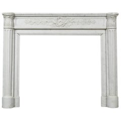 Louis XVI Style White Carrara Marble Mantel