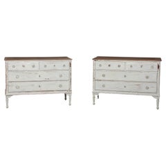 Louis XVI Style White Lacquered Chests of Drawers 2 Available 