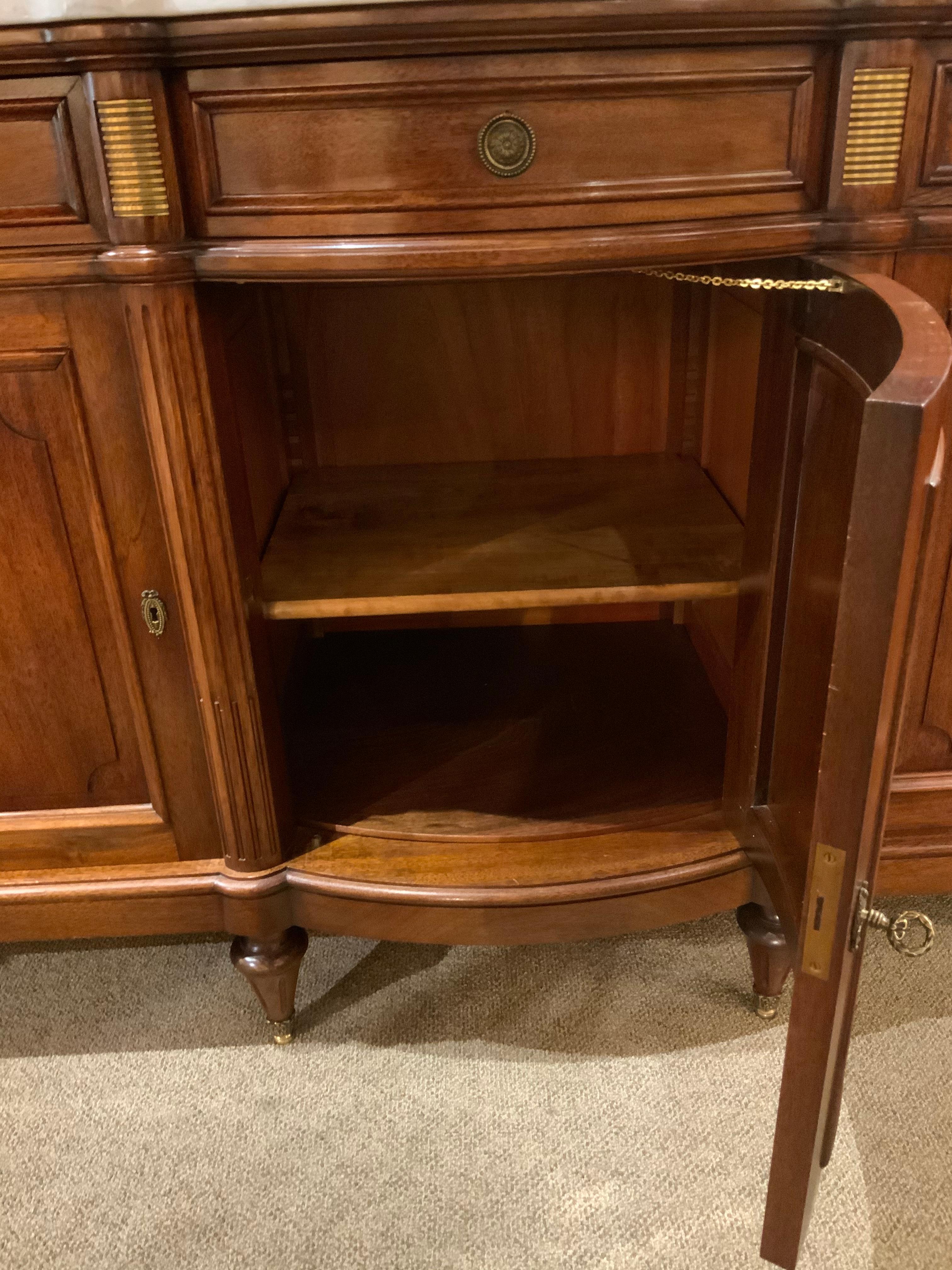 white marble top sideboard