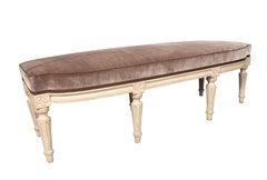 Louis XVI Style White Painted Bench