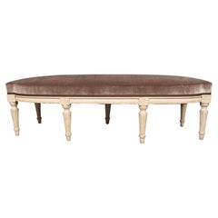 Banc de style Louis XVI peint en blanc