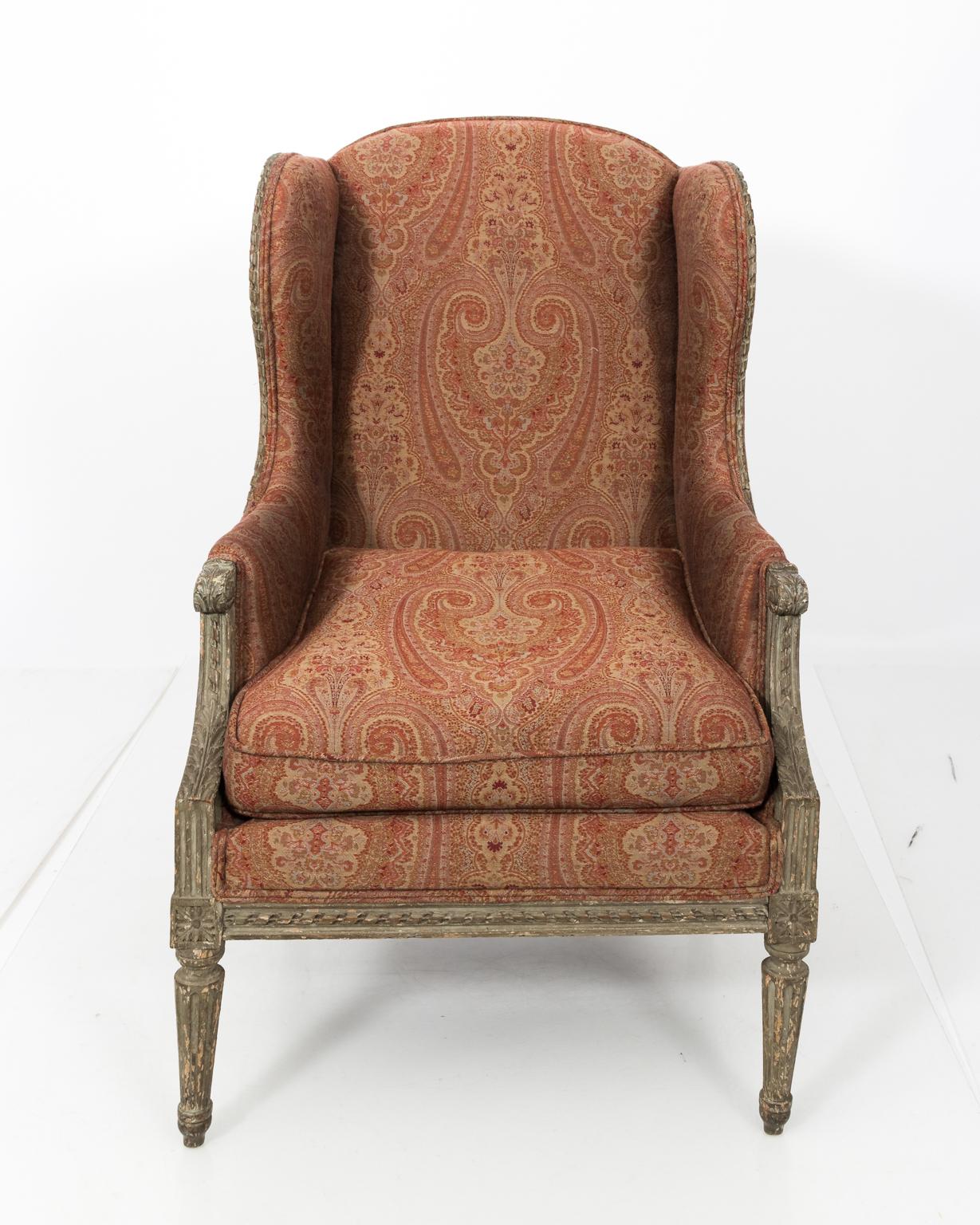 Louis XVI Style Wing Chair, circa 1920s 5