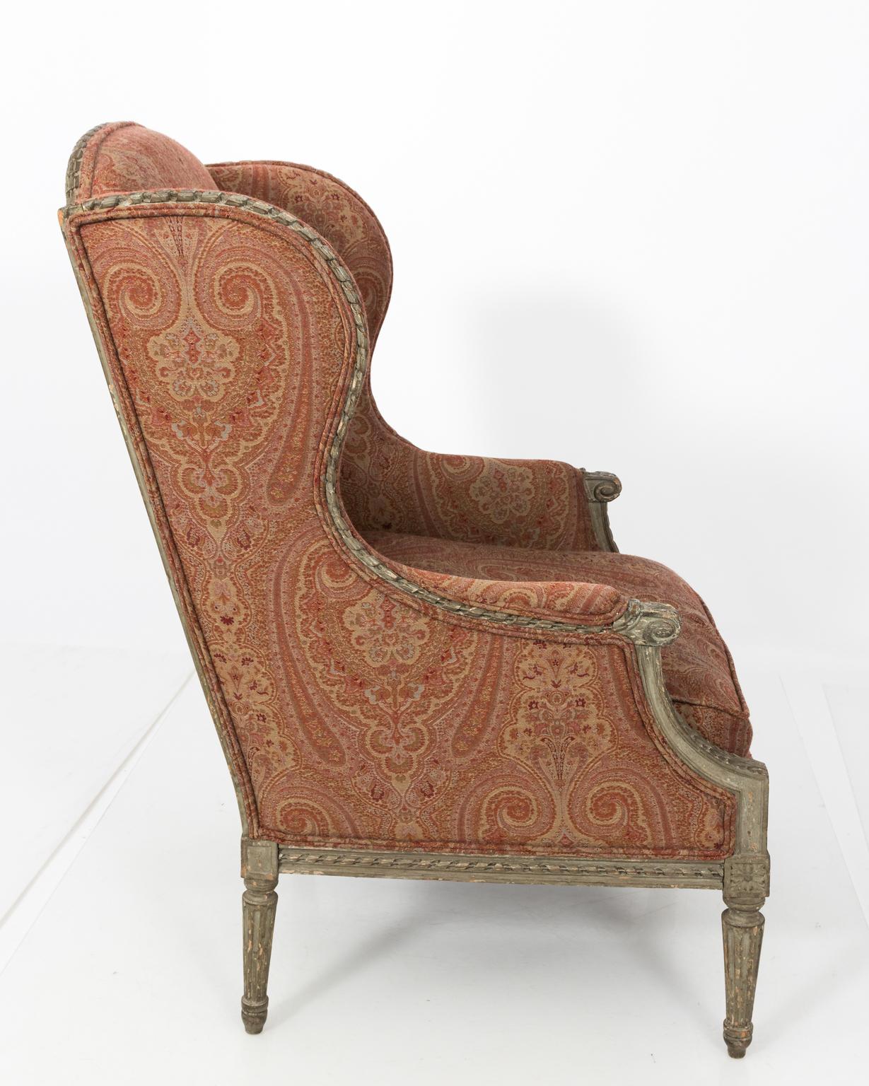 Louis XVI Style Wing Chair, circa 1920s 1