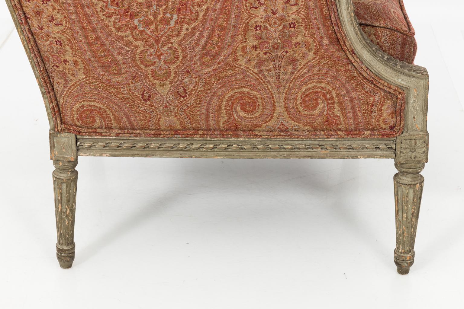 Louis XVI Style Wing Chair, circa 1920s 2
